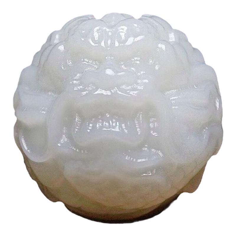 天然和田玉羊脂白玉龙珠吊坠配珠和田玉墨玉龙圆珠隔珠配饰