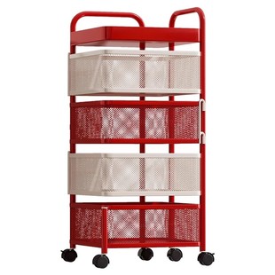 可旋转厨房收纳架卧室多层移动小推车家用整理架置物架落地储物架