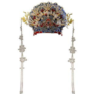 明制凤冠汉服婚服新娘头饰五翟冠中式高端古装复原款发冠原创手工