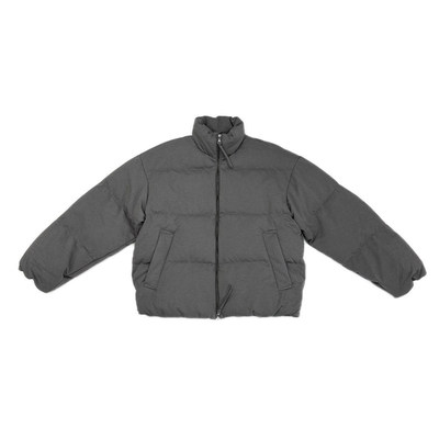 简约90鸭绒内螺纹立领短款羽绒服