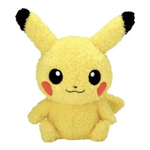 日本pokemon宝可梦神奇宝贝正版卷毛皮卡丘公仔玩偶娃娃毛绒玩具