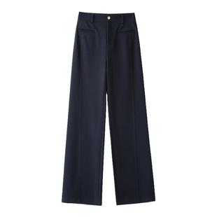 韩氏伊人阔腿裤女2025新款冬季休闲高腰垂感宽松显瘦羊毛呢直筒裤