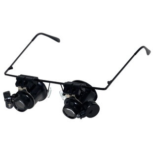 头戴眼镜式20倍放大镜带灯维修手机手表10古董鉴赏线路板检看面料