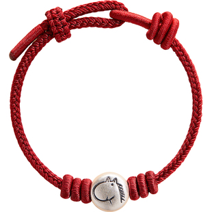 普陀山2026马年本命年太岁红绳手链999足银犯太符护身符编织手绳