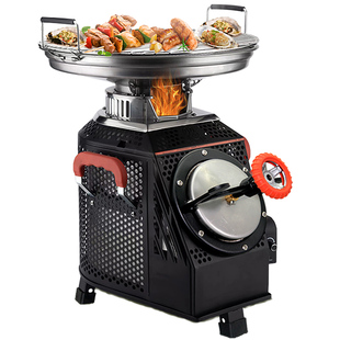 新型无烟柴火炉户外便携猛火气化炉子庭院农村家用柴火灶旅行露营