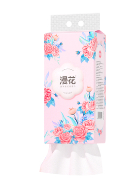 漫花悬挂式原生木浆抽纸