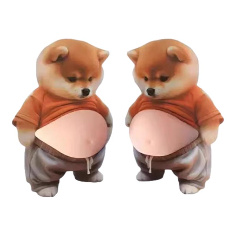 柴犬开门防撞贴一对装解压贴纸
