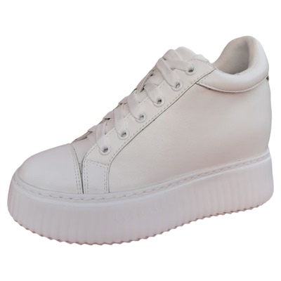 10cm牛皮内增高小白鞋