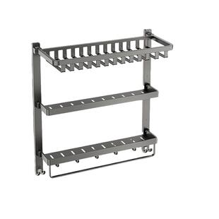 箭牌枪灰毛巾架家用太空铝浴巾架卫生间折叠式置物架浴室五金挂件