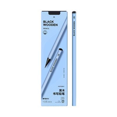 晨光蓝杆黑木铅笔小学生专用