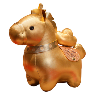 2026马年吉祥物金马送财磁吸元宝公仔招财马玩偶新年礼物摆件礼品