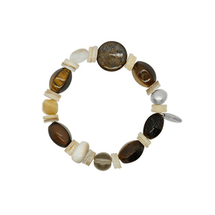 LAZY CIRCLES大地水晶手串多宝石土属性好运能量手链女转运珠