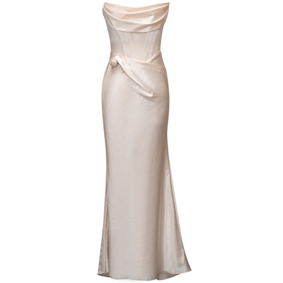 香槟色绝美订婚礼服敬酒服连衣裙