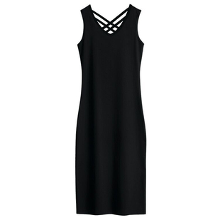 吊带连衣裙女新款2026春季黑色气质内搭打底背心裙长款包臀裙子