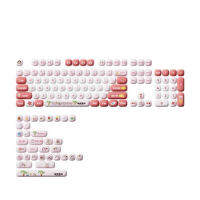 AKKO胖滚家族机械键盘MOG键帽DIY大全套粉色猪鸭子可爱女生办公用