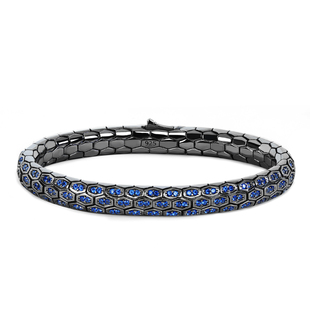 S925纯银土耳其蛇形手镯男女款个性黑色蛇纹手链复古银蛇手饰手环