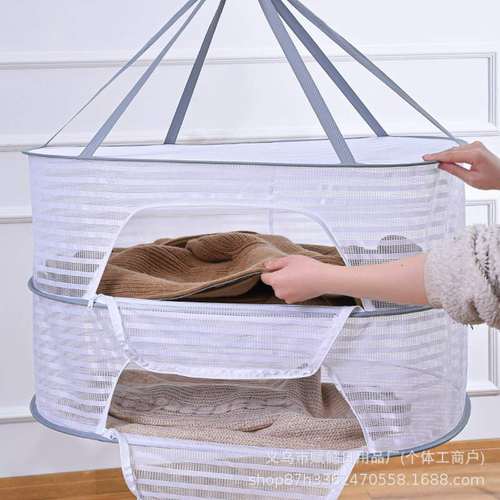 多功能晒鱼网多层长方形便携干货晾晒防虫网篮户外晾晒可折叠晾晒