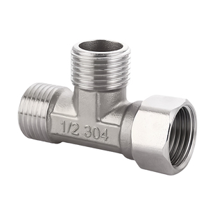 不锈钢接头内丝直接内外丝对丝三通弯头6分转4分变径水暖水管配件