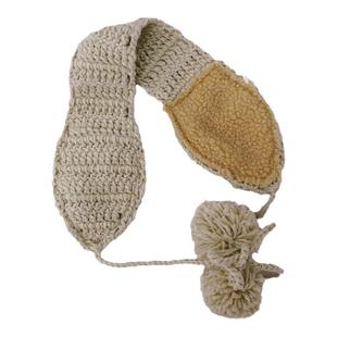 韩版chic可爱护耳保暖加绒耳罩女秋冬季绑带软妹针织耳包