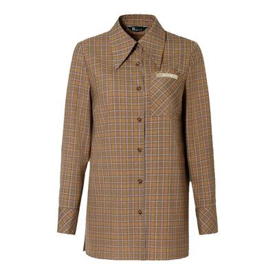 IDPAN女士春季米咖长袖衬衣