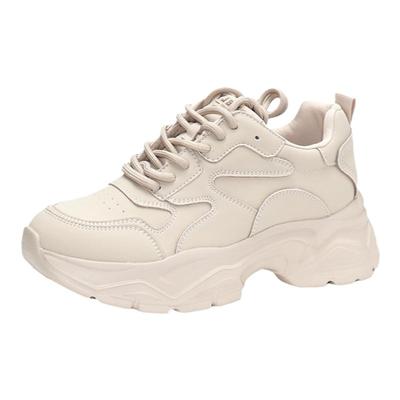 COMELY康莉牛皮厚底老爹鞋小白鞋