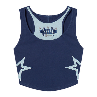 Eptison撞色复古甜酷修身背心