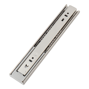 45mm抽屉三节导轨不锈钢轨道滑道电脑桌键盘托架静音导轨橱柜滑轨