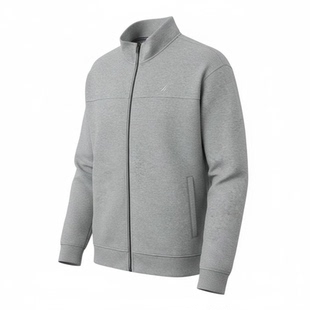 NAUTICA/诺帝卡男装春季柔软带弹莱卡立领卫衣外套