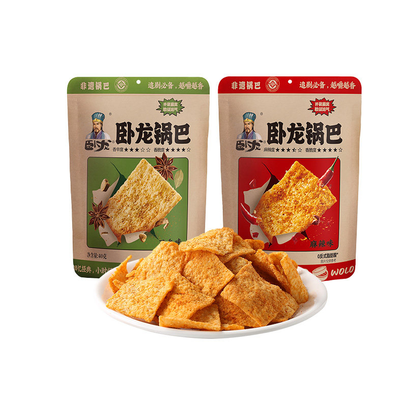 卧龙锅巴零食小包装麻辣味休闲健康食品解馋非遗小吃特产手工五香