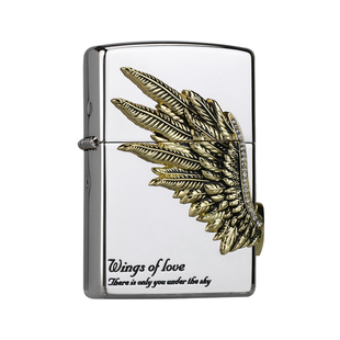 zippo打火机爱情热恋之翼韩版原版银钛黑冰送男朋友生日礼物
