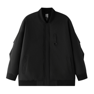 半墨大码男装棒球领棉服外套男冬季新款宽松加大加厚保暖棉衣夹克