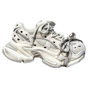 酷帅香喷喷+秋季欧美小众增高厚底擦色脏脏老爹鞋女休闲鞋运动鞋