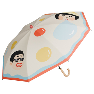 SADULT雨伞女生高颜值太阳伞防晒遮阳黑胶晴雨两用手动便捷长柄伞