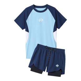 泳衣男儿童初高中生青少年大童胖男孩成人泳裤中考训练游泳装备男