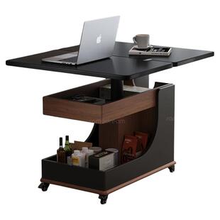 移动茶几客厅家用小户型升降沙发边柜阳台小茶桌轻奢高级感推车