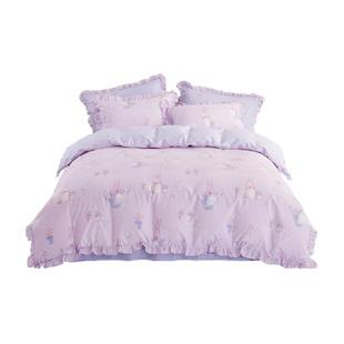 罗莱家纺儿童女童全棉100棉套件被套床单卡通公主风宿舍多件套