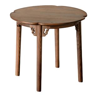 贞木器屿北美黑胡桃木圆几宋式美学海棠边几茶空间小圆桌沙发边几