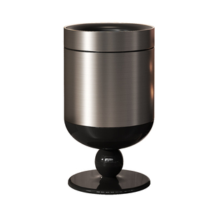 客厅垃圾桶家用2025新款高脚酒杯高颜值无盖复古垃圾筒中古风纸篓