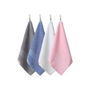 洁丽雅抗菌方巾纯棉洗脸家用全棉擦手小毛巾可挂式正方形儿童面巾