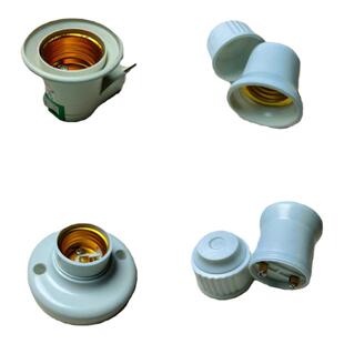 E27E14螺口灯座灯头螺旋口圆形明装悬吊式加厚带开关插头B22灯座