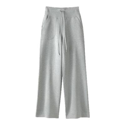 砂洗莫代尔高腰休闲百搭直筒裤显瘦垂顺裸感宽松阔腿瑜伽运动裤女