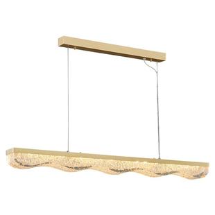 帕莎餐厅吊灯长条形现代简约创意餐桌灯轻奢前台吧台一字LED灯具