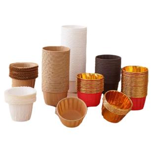 金色银色中号耐高温蛋糕纸杯烘焙工具耐烤马芬纸杯子卷边礼帽纸托