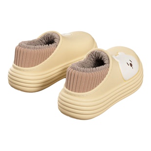 包跟防水棉拖鞋厚底毛绒女款保暖防滑居家室内棉鞋2025新款女冬季
