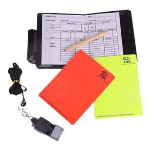 足球裁判红黄牌挑边器足球比赛巡边旗裁判道具装备护齿口哨裁判包