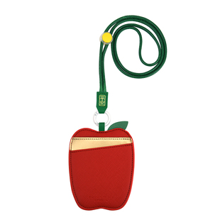 挂绳卡套可爱圣诞苹果工作证工牌学生卡饭卡公交卡胸牌卡包证件套