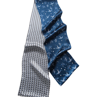 真丝男士系脖丝巾小长条高级感搭西装围脖领巾桑蚕丝飘带丝绸围巾