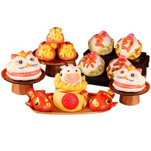 醒狮周岁馒头胶东花饽饽宝宝抓周花馍糕点儿童生日宴面点百天馍馍