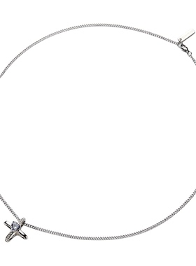 GUUKA潮牌十字链子项链轻奢小众嘻哈高级感叠戴心形镶钻情侣项链