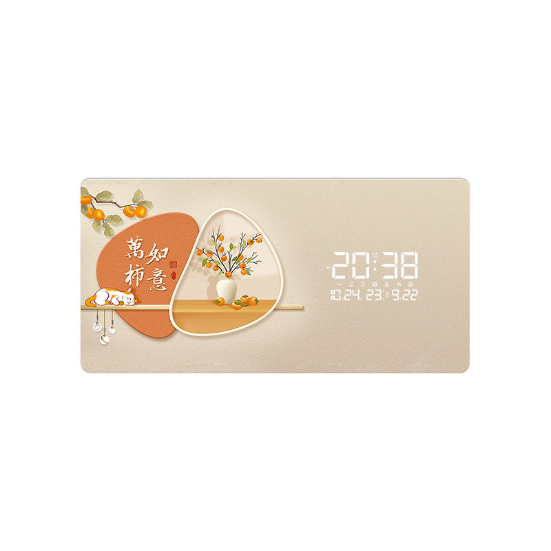精梭大吉大利数码万年历装饰画钟